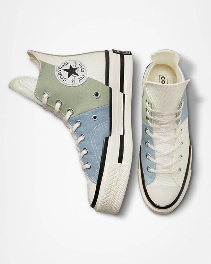 Tenis Converse Chuck 70 Plus Material Mashup Cano Alto Feminino Verde Oliva | PT S054T30